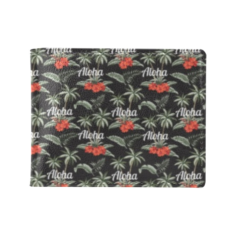 Aloha Palm Tree Design Themed Print Men's ID Card Wallet