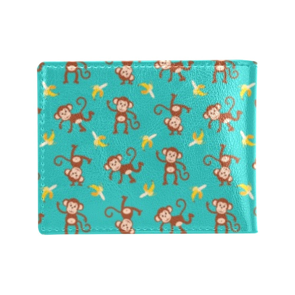 Monkey Banana Design Themed Print Men's ID Card Wallet