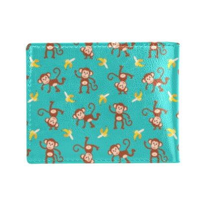 Monkey Banana Design Themed Print Men's ID Card Wallet