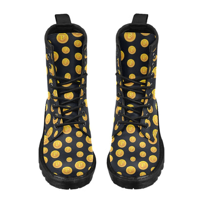Bitcoin Pattern Print Design DO04 Women's Boots