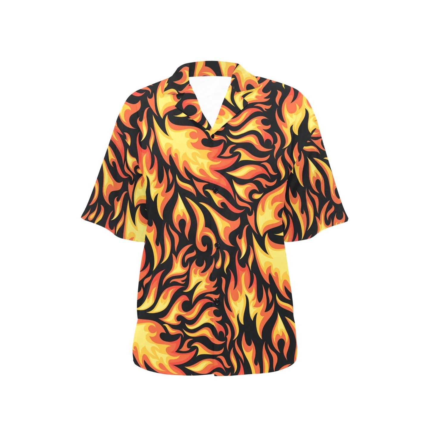 Flame Fire Design Pattern Women's Hawaiian Shirt