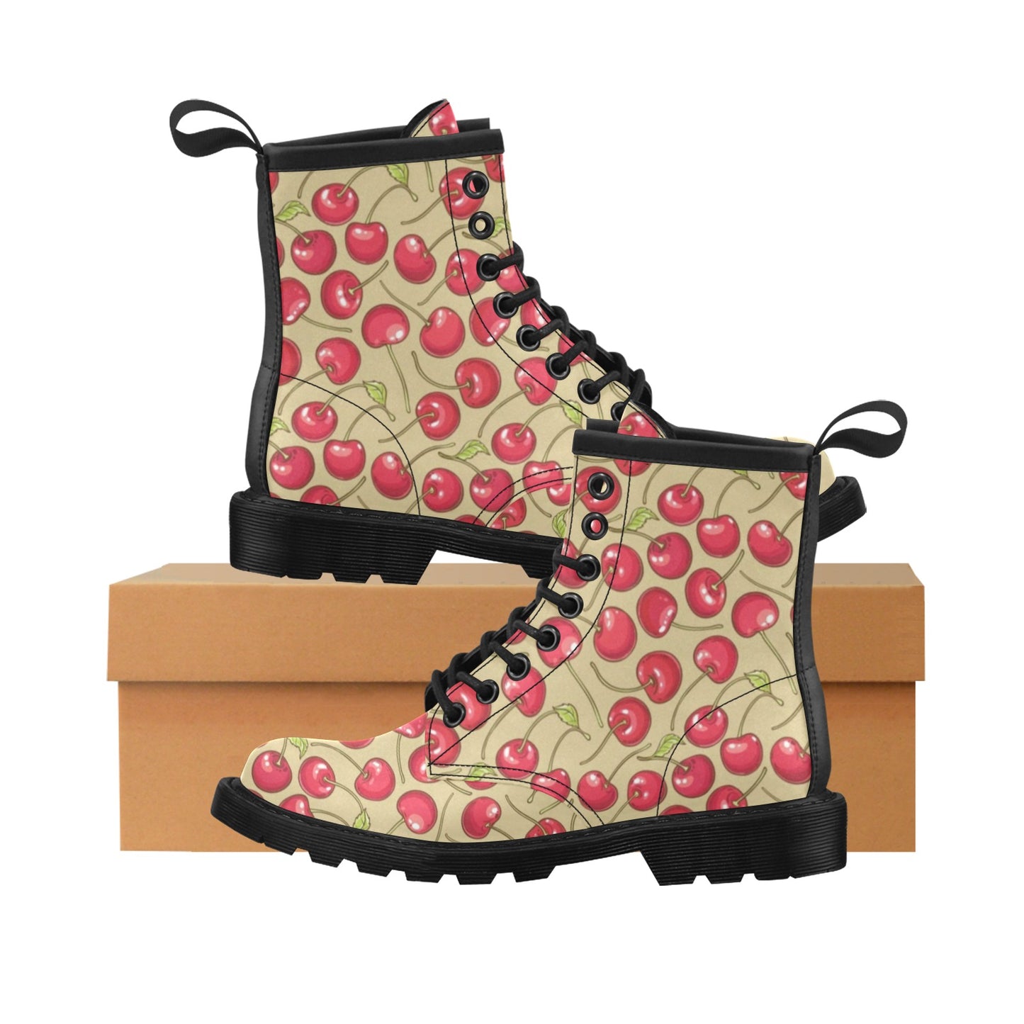 Cherry Pattern Print Design CH05 Women's Boots