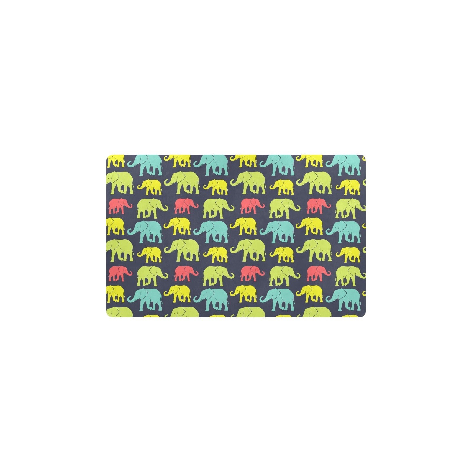 Elephant Neon Color Print Pattern Kitchen Mat