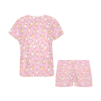Shiba Inu Print Design LKS303 Women's Short Pajama Set