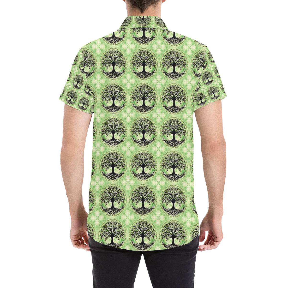 Celtic Pattern Print Design 010 Men's Short Sleeve Button Up Shirt