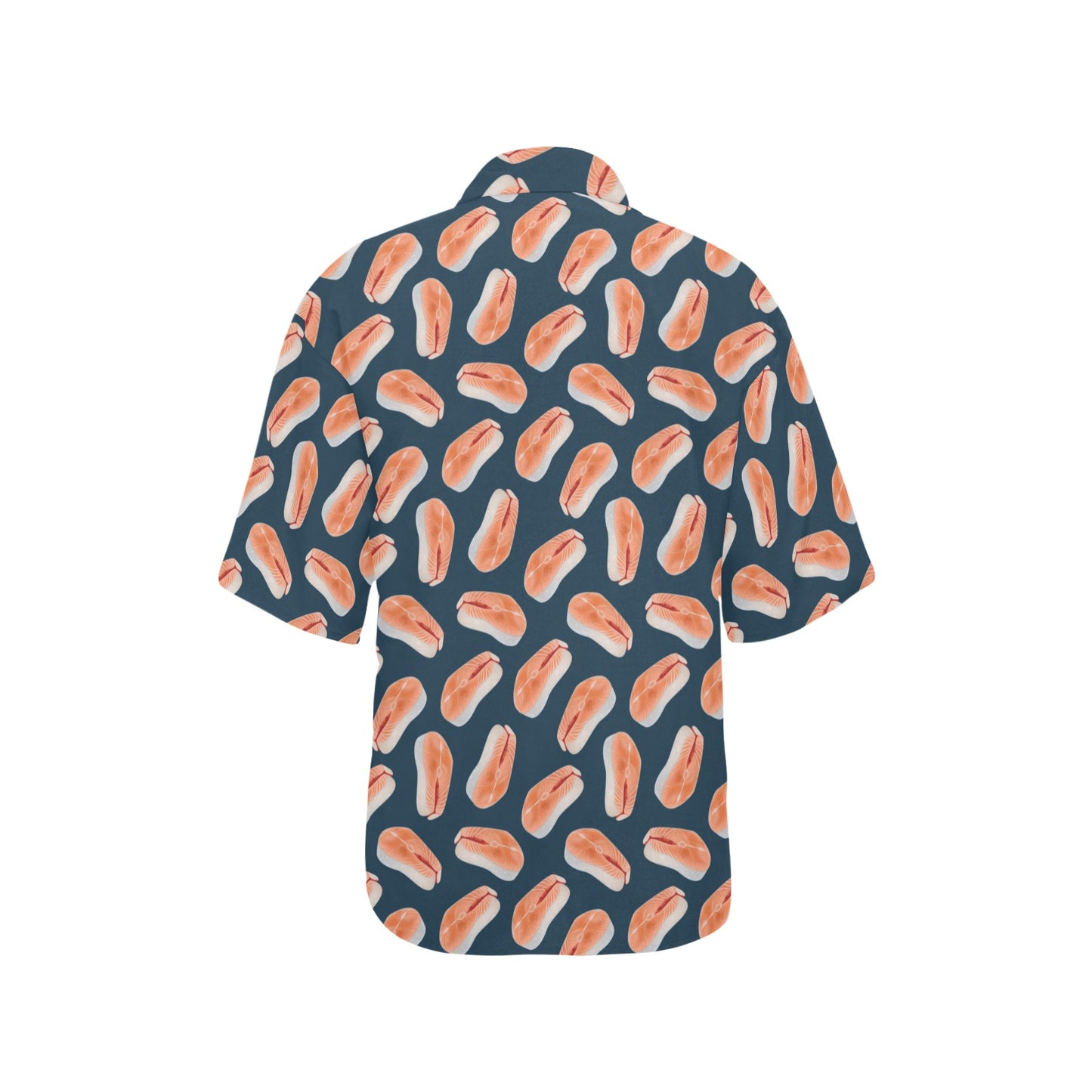 Salmon Steak Print Design LKS306 Women's Hawaiian Shirt