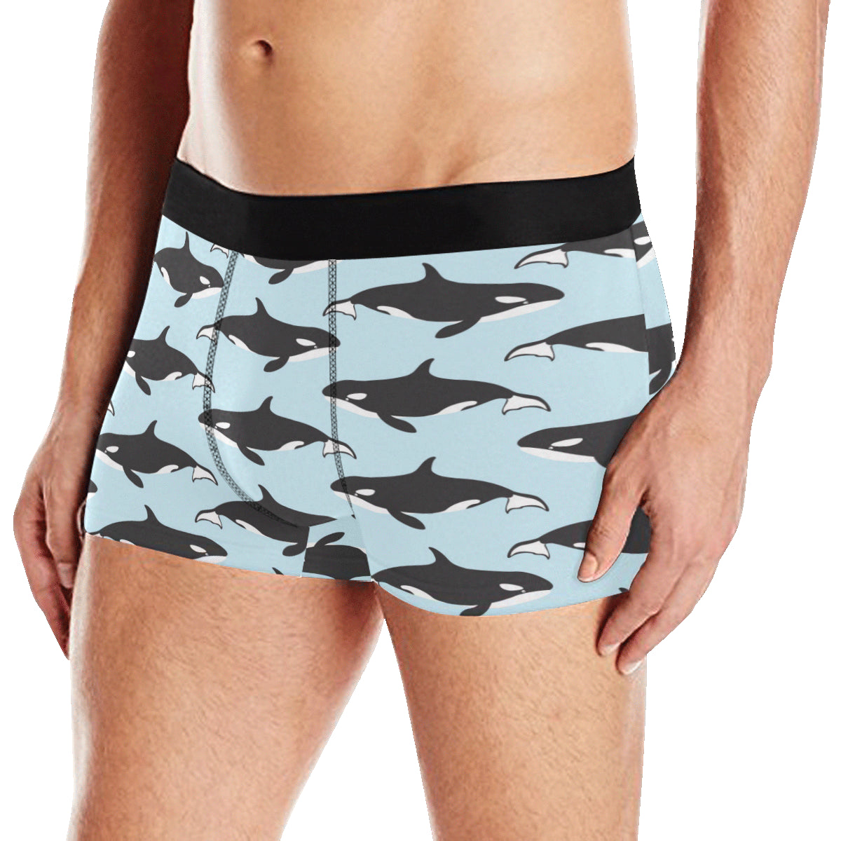 Killer Whale Pattern Print Design 01 Men's Boxer Briefs