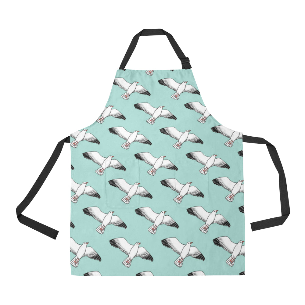 Pigeon Pattern Print Design 02 Apron with Pocket