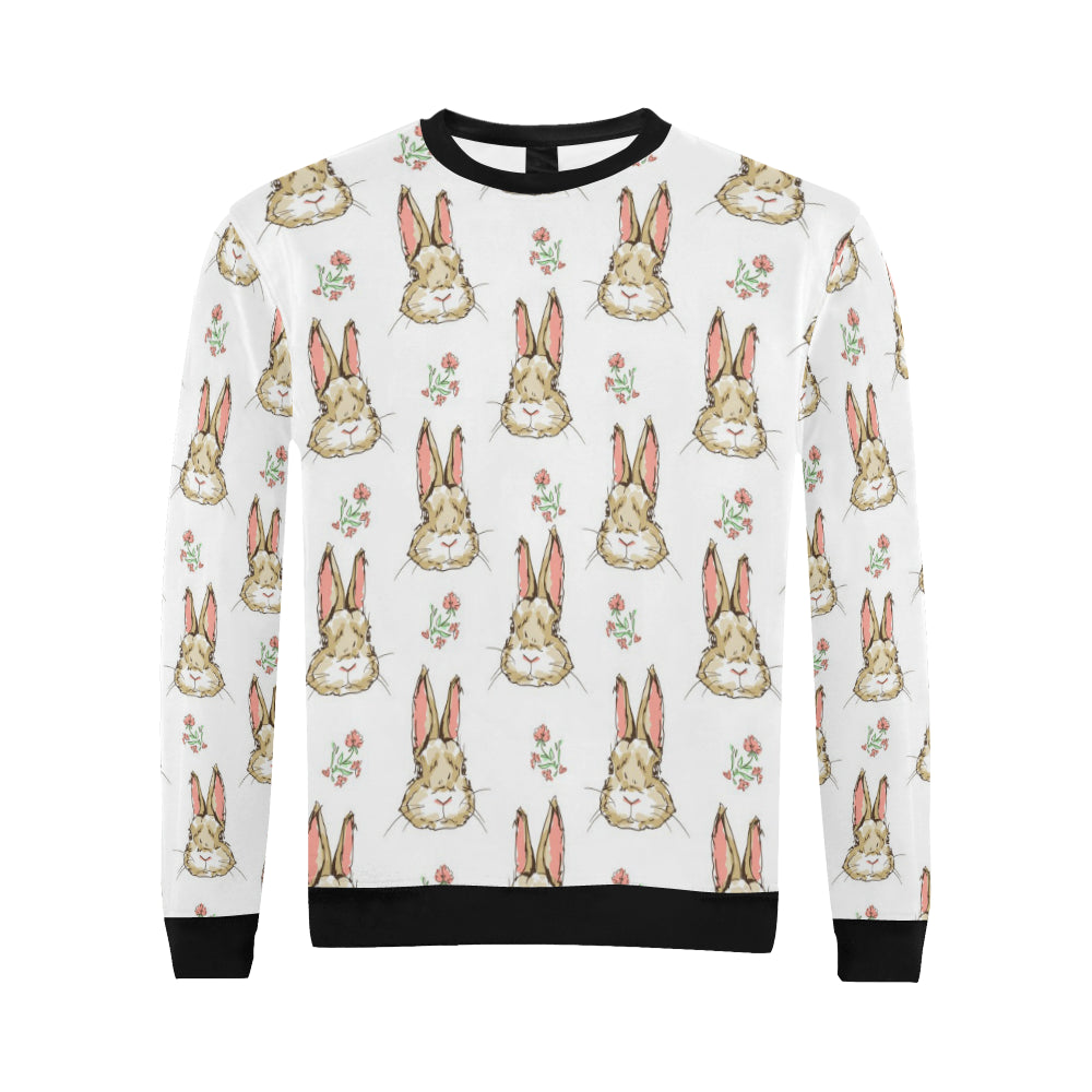 Rabbit Pattern Print Design RB09 Men Long Sleeve Sweatshirt