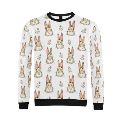 Rabbit Pattern Print Design RB09 Men Long Sleeve Sweatshirt
