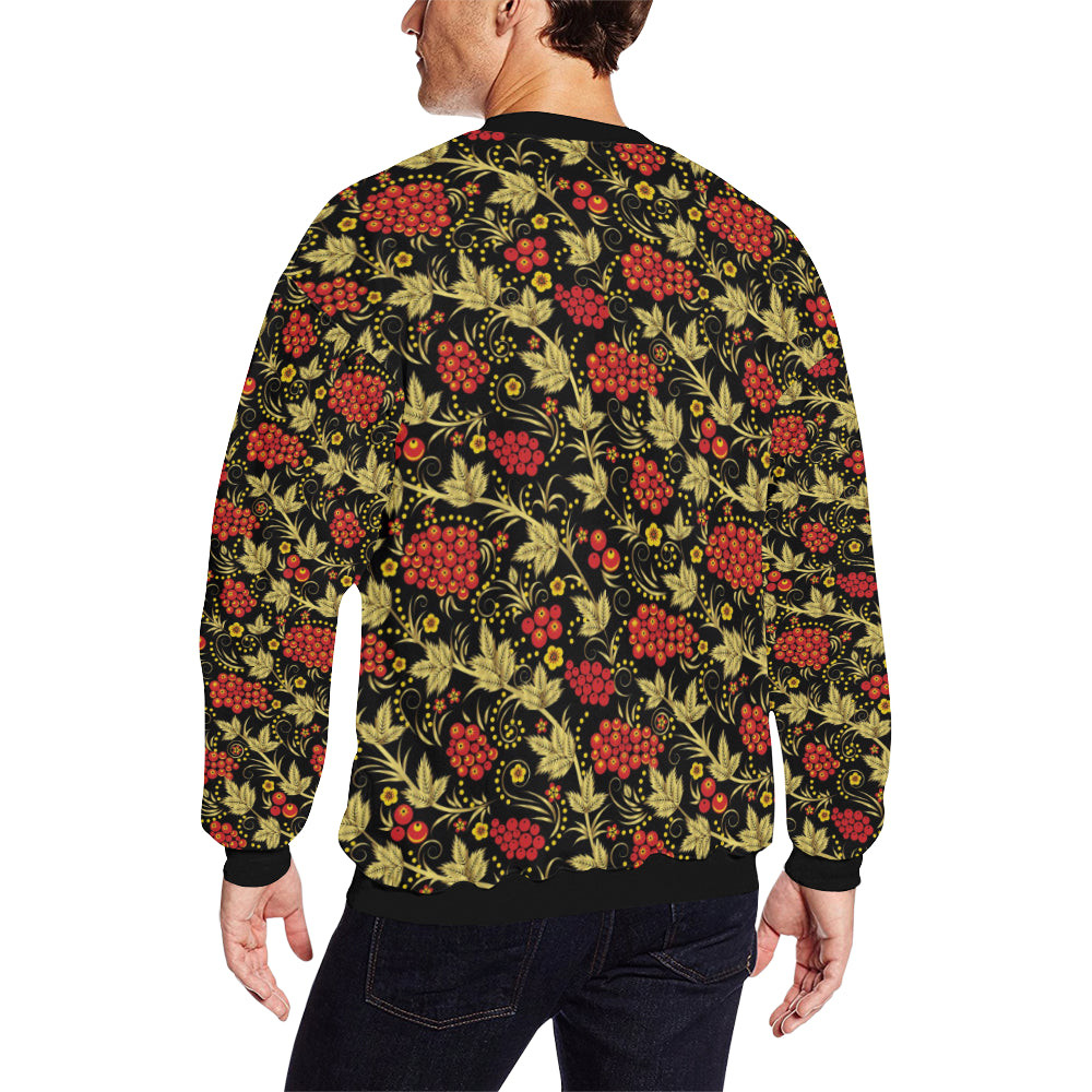 Cranberry Pattern Print Design CB02 Men Long Sleeve Sweatshirt