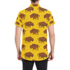 Bison Native Pattern Print Design 01 Men's Short Sleeve Button Up Shirt