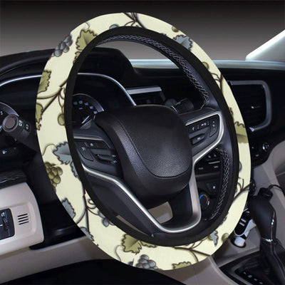 Grape Pattern Print Design GP03 Steering Wheel Cover with Elastic Edge