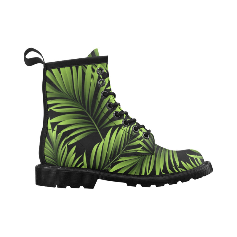 Green Neon Tropical Palm Leaves Women's Boots