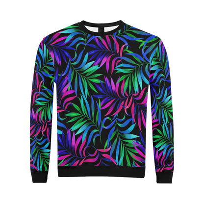 Tropical Flower Pattern Print Design TF010 Men Long Sleeve Sweatshirt