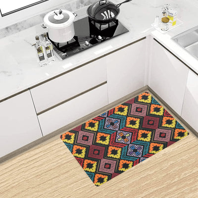 African Pattern Print Design 08 Kitchen Mat