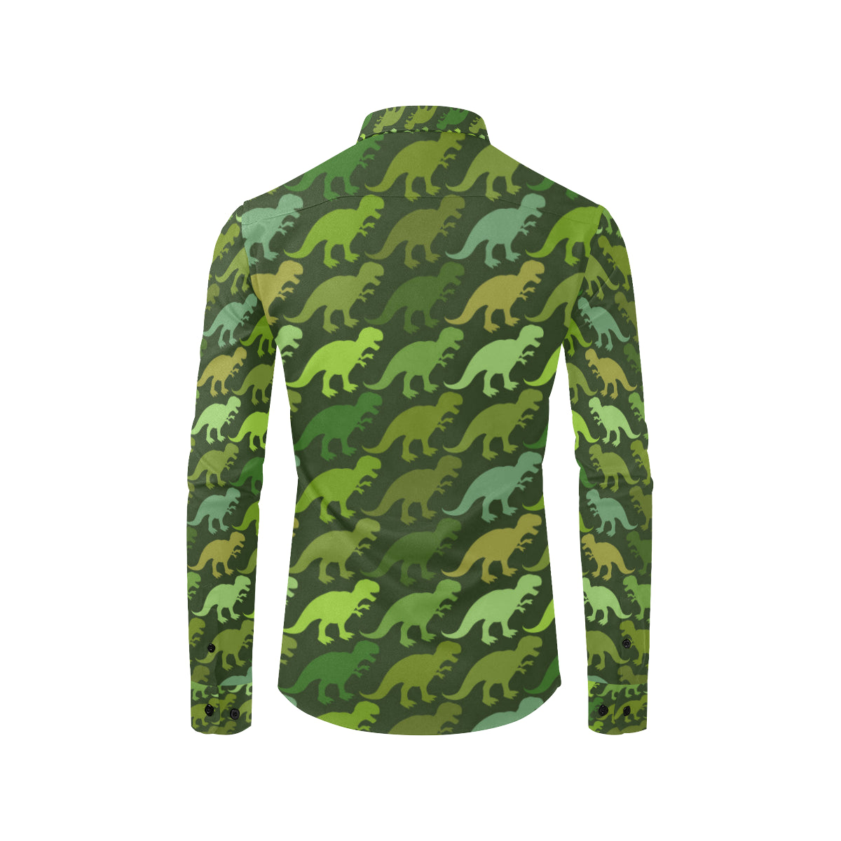 T Rex Pattern Print Design A03 Men's Long Sleeve Shirt