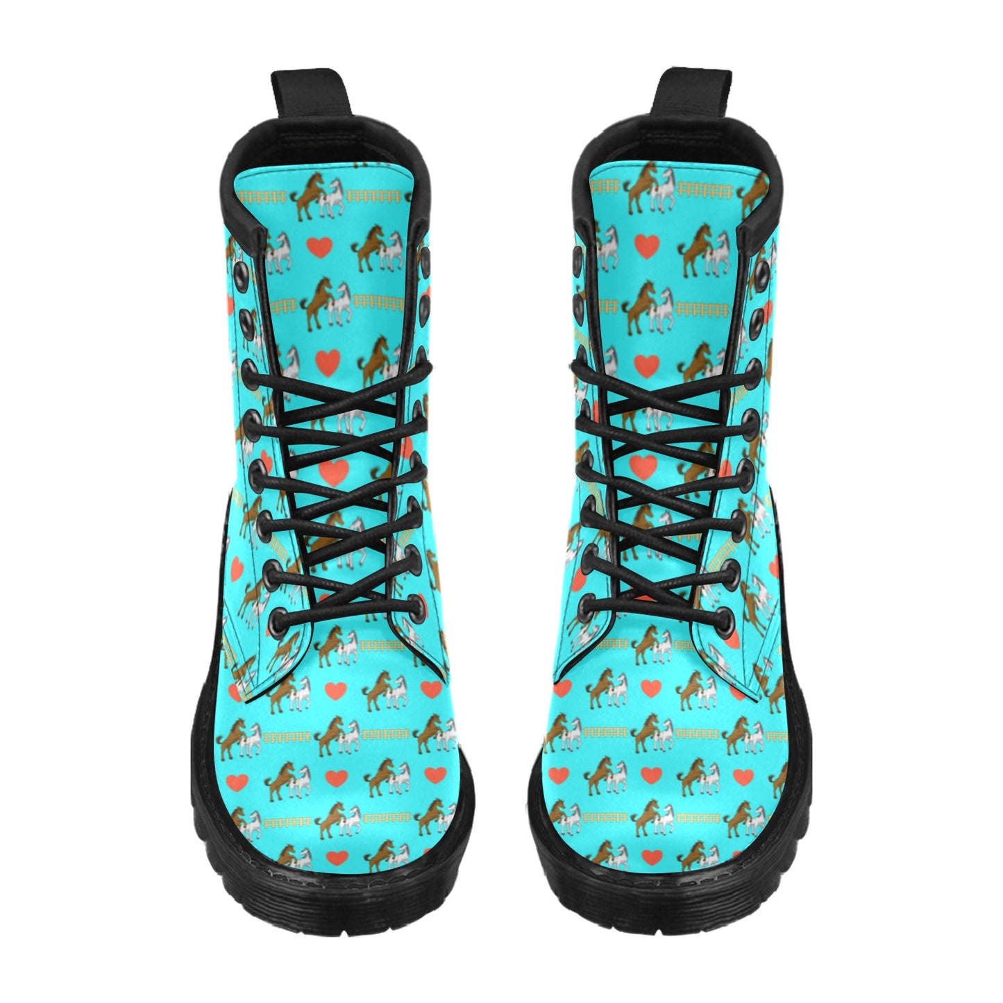 Horse Couple Love Print Design LKS309 Women's Boots