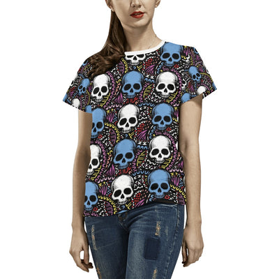 Skull Print Design LKS305 Women's  T-shirt