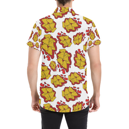 Nachos Pattern Print Design A03 Men's Short Sleeve Button Up Shirt