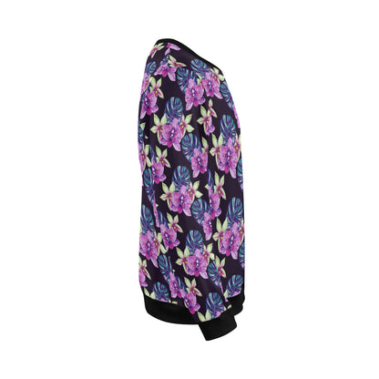 Orchid Pattern Print Design OR010 Men Long Sleeve Sweatshirt