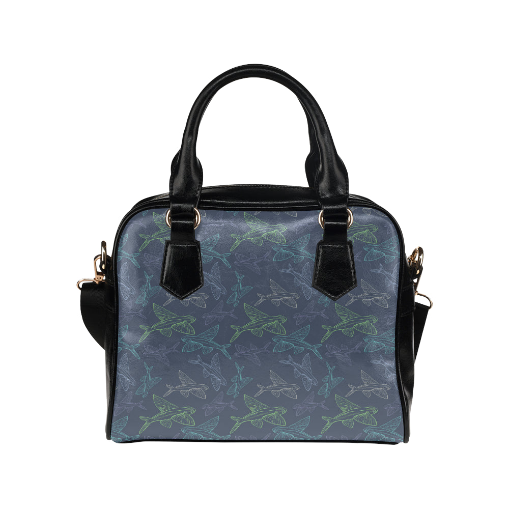 Flying Fish Pattern Print Design 02 Shoulder Handbag