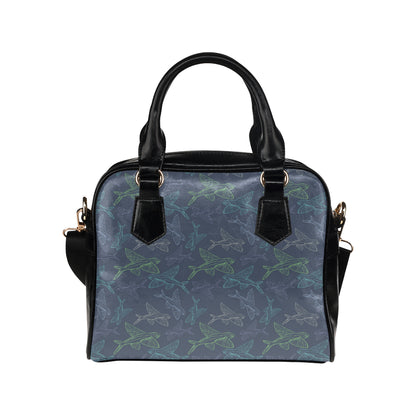 Flying Fish Pattern Print Design 02 Shoulder Handbag