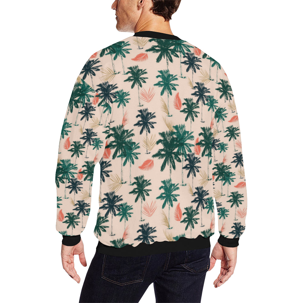 Palm Tree Pattern Print Design PT014 Men Long Sleeve Sweatshirt