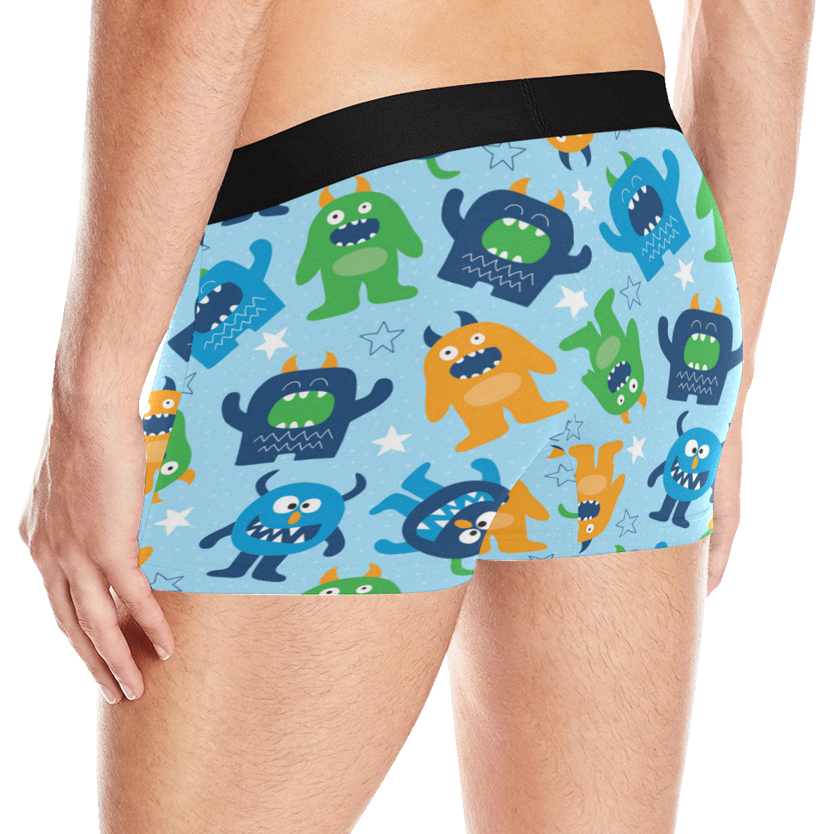 Monster Cartoon Pattern Print Design 04 Men's Boxer Briefs
