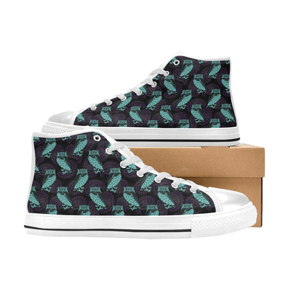 Tribal Pattern Print Design LKS3010 High Top Women's White Shoes