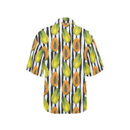Papaya Pattern Print Design PP01 Women's Hawaiian Shirt