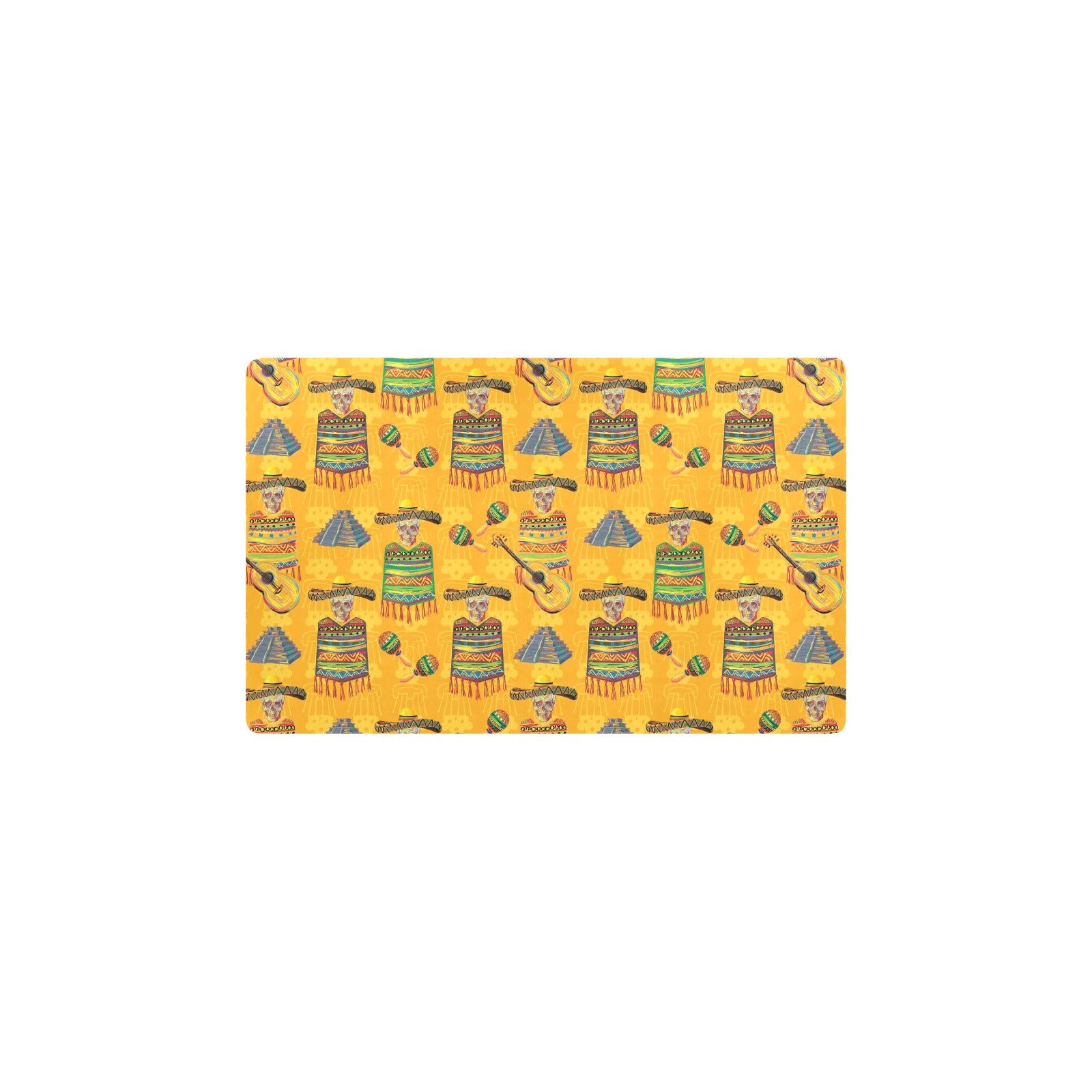 Maracas Mexican Style Pattern Print Design 02 Kitchen Mat