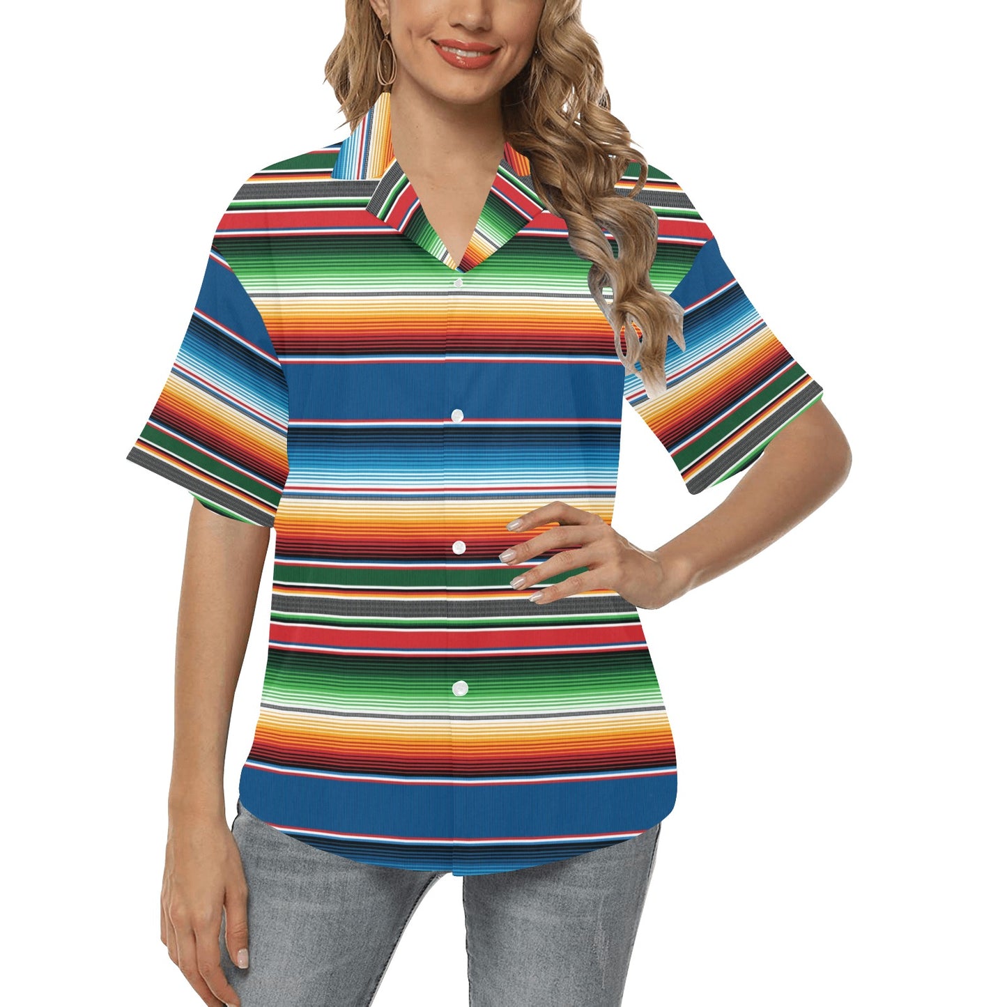 Serape Print Design LKS303 Women's Hawaiian Shirt