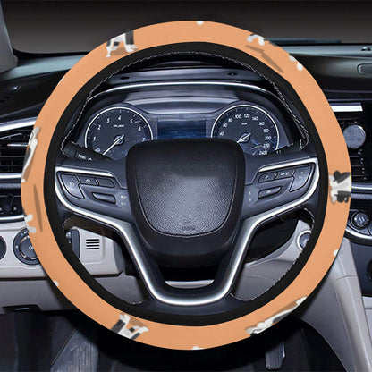 Basenji Pattern Print Design 01 Steering Wheel Cover with Elastic Edge