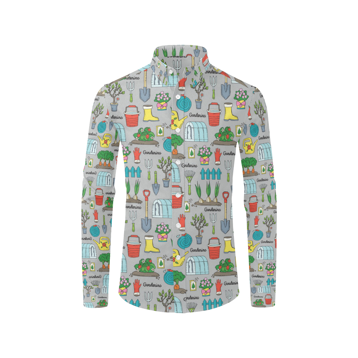 Gardening Pattern Print Design G07 Men's Long Sleeve Shirt