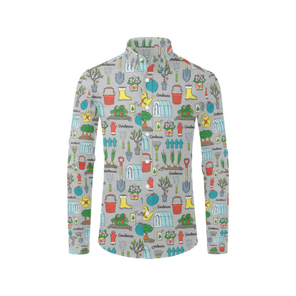 Gardening Pattern Print Design G07 Men's Long Sleeve Shirt