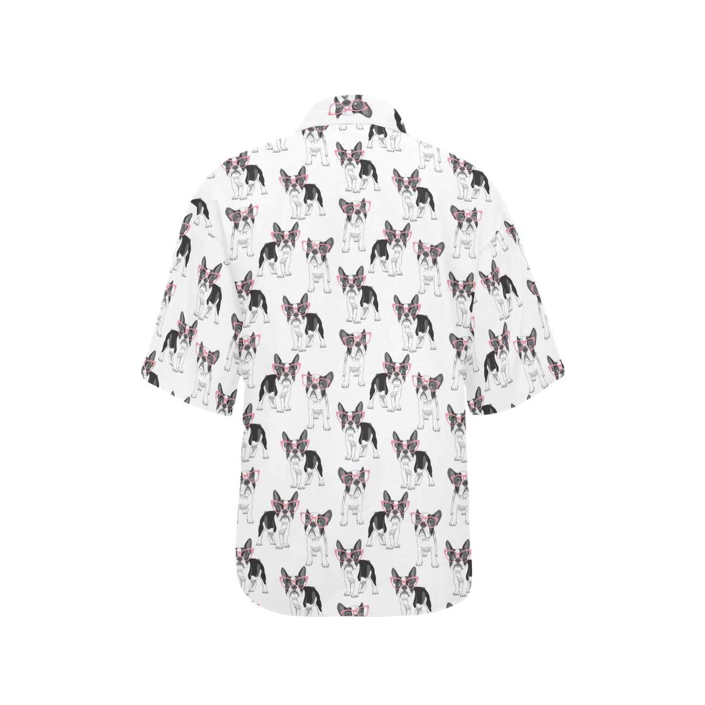 Boston Terrier Pattern Print Design 03 Women's Hawaiian Shirt