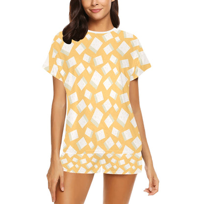 Tofu Print Design LKS302 Women's Short Pajama Set