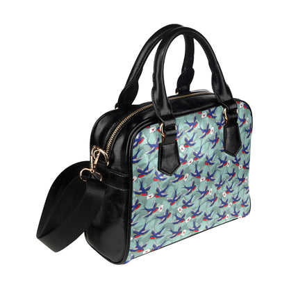 Swallow Bird Pattern Print Design 02 Shoulder Handbag