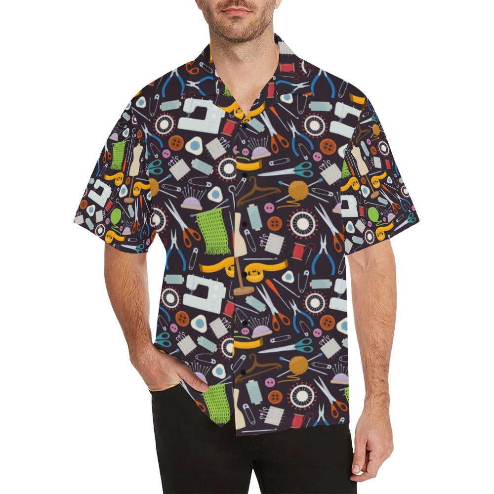 Sewing Equipment Print Design LKS308 Men's Hawaiian Shirt