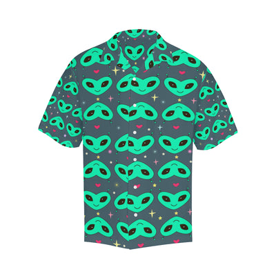 Alien Head Heart Pattern Print Design 03 Men's Hawaiian Shirt