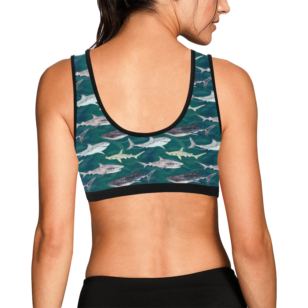 Shark Style Print Sports Bra