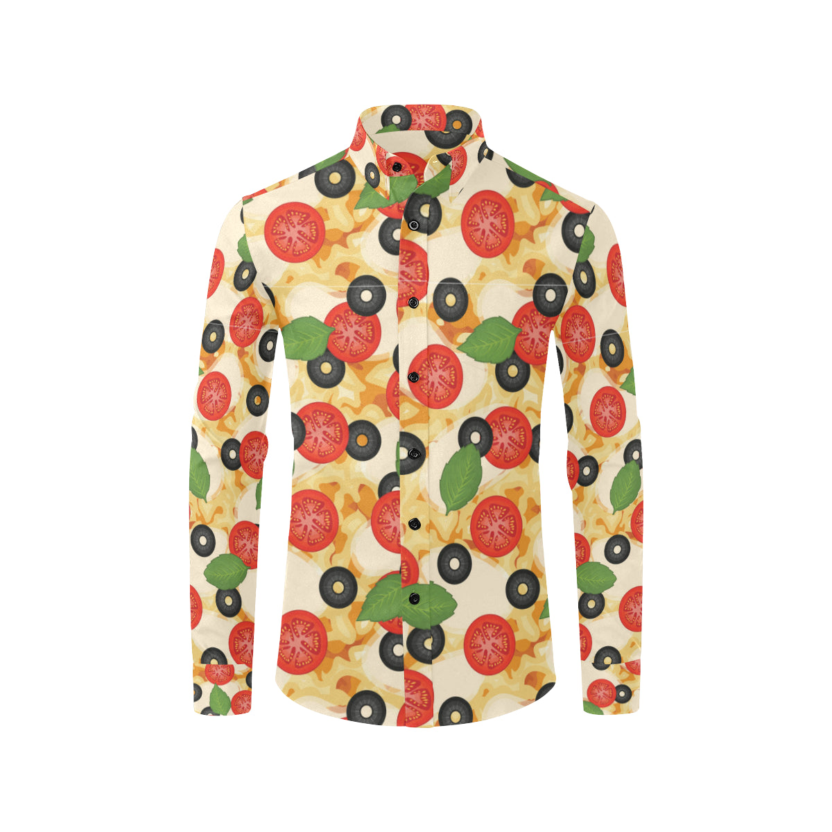 Pizza Pattern Print Design A05 Men's Long Sleeve Shirt