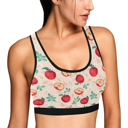 Apple Pattern Print Design AP06 Sports Bra