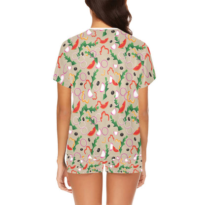 Salad Print Design LKS303 Women's Short Pajama Set