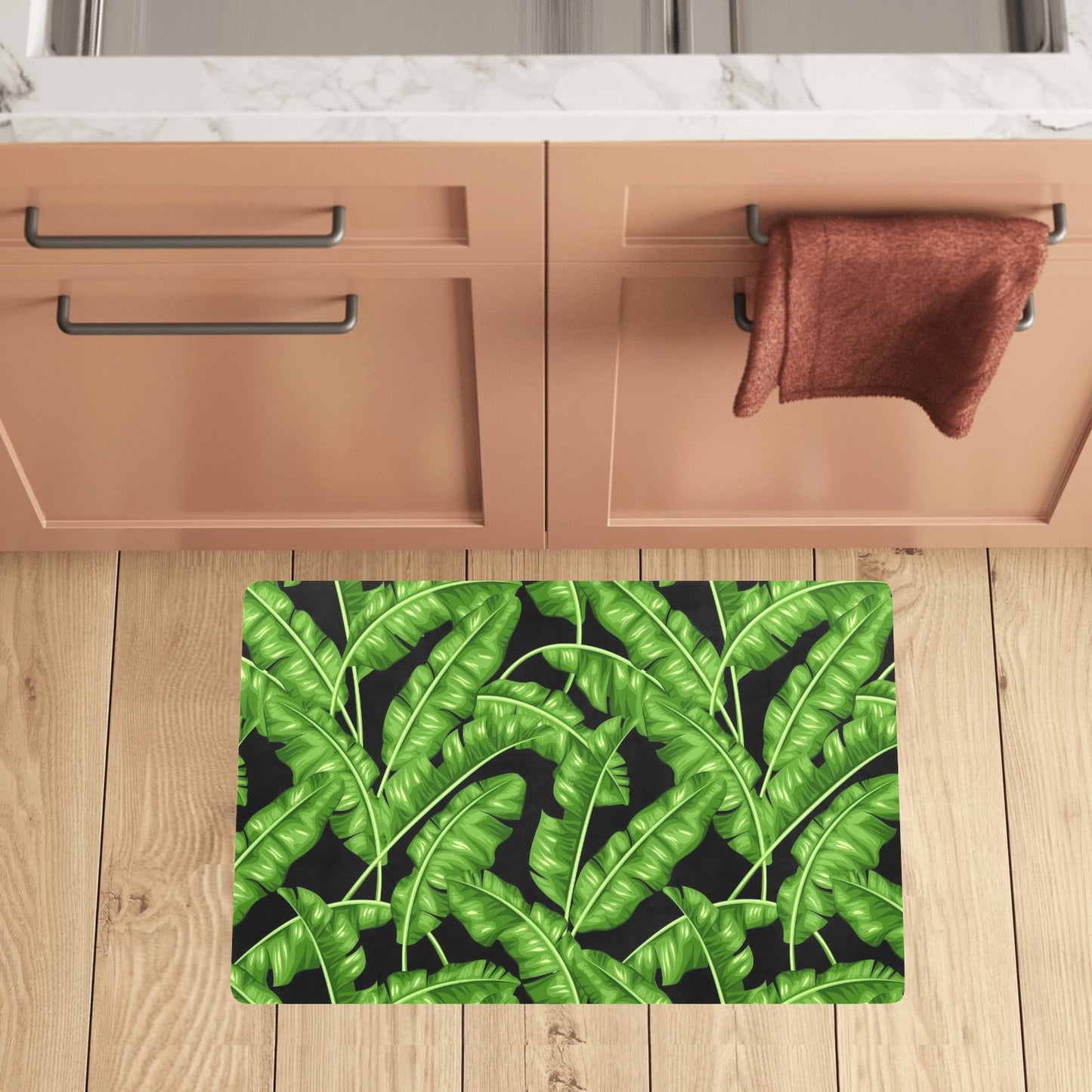 Banana Leaf Pattern Print Design BL01 Kitchen Mat
