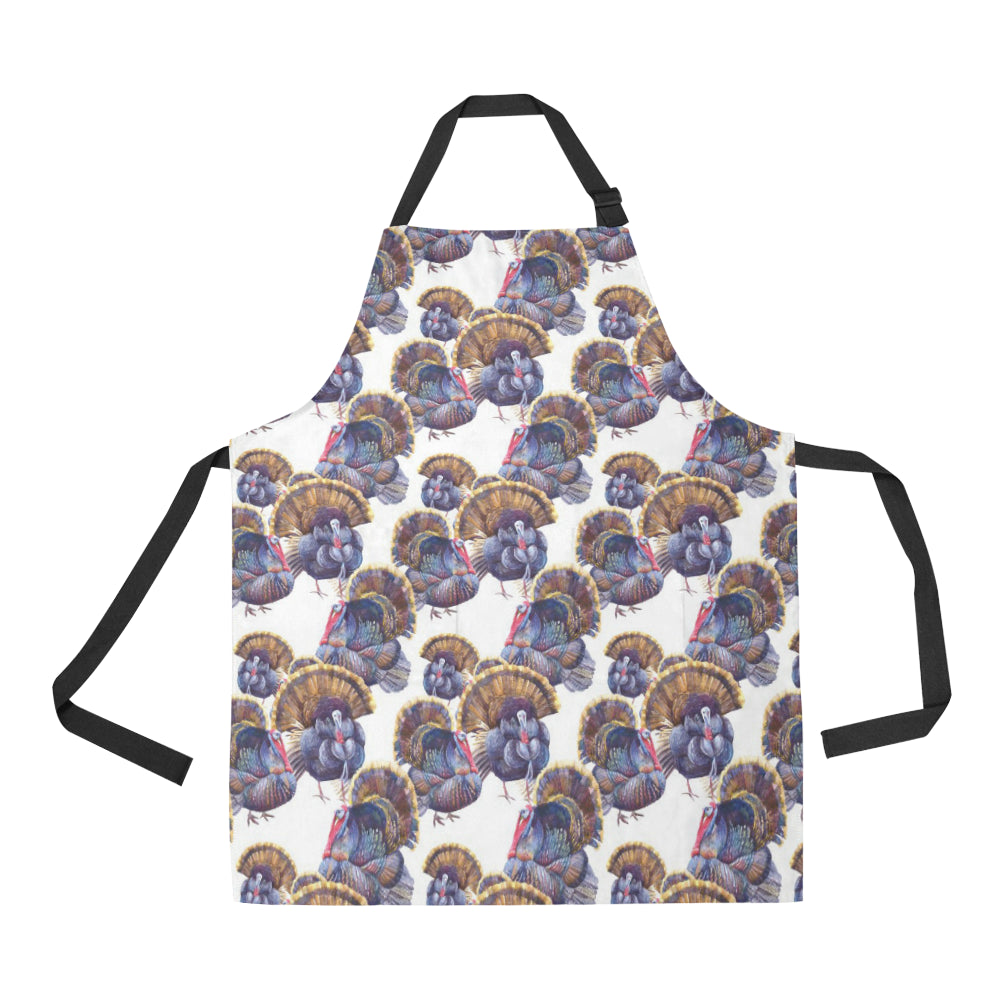 Turkey Pattern Print Design 01 Apron with Pocket