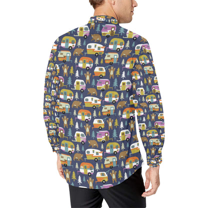 Camper Pattern Print Design 04 Men's Long Sleeve Shirt