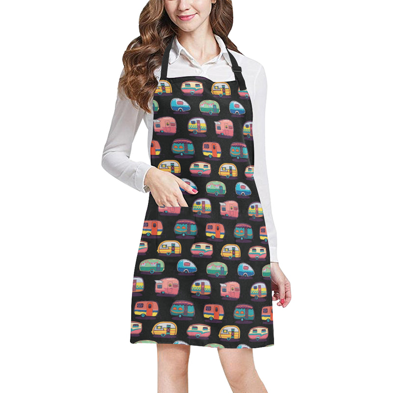 Camper Camping Pattern Apron with Pocket