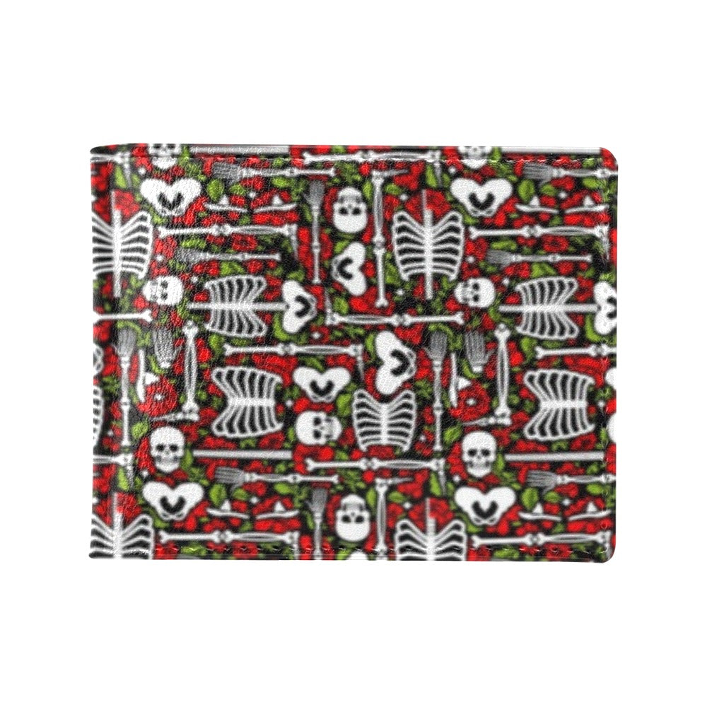 Skeleton Pattern Print Men's ID Card Wallet